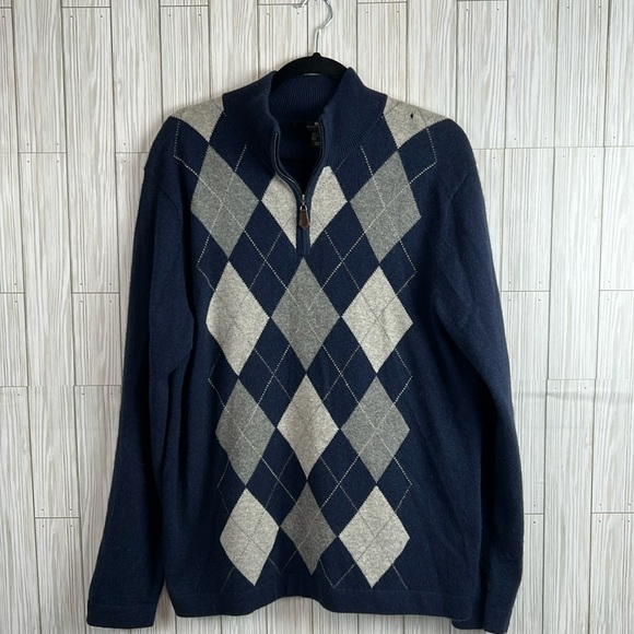 Daniel Bishop Heritage Collection Men’s 100%‎ Cashmere Argyle Sweater Size Large - Picture 1 of 8